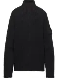 Prada logo-patch ribbed knit wool sweater - Black