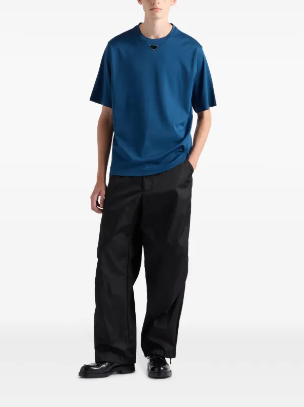 Tシャツ・カットソー PRADA Midnight blue stretch poplin shirt 25577320_55753203_600.jpg