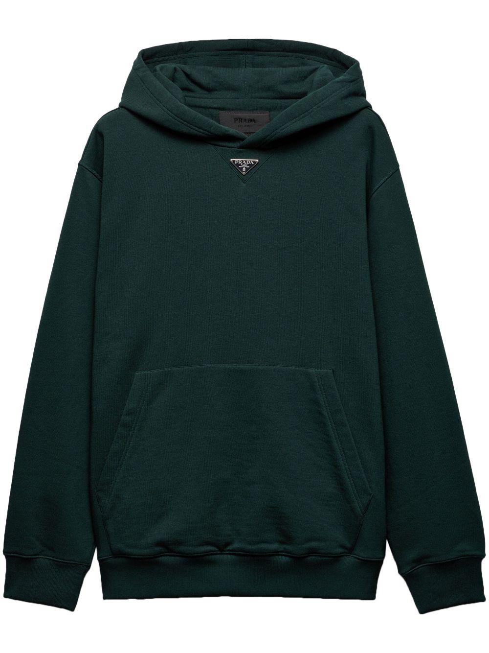 Prada triangle-logo hoodie - Green