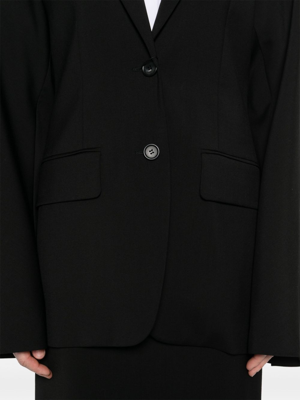 Shop Sportmax Ecru Blazer In Black