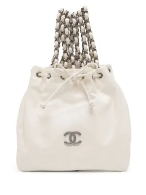 CHANEL ホワイト ミニバッグ CHANEL Pre-Owned 2007 デュアル ツイン ミニバッグ | ホワイト