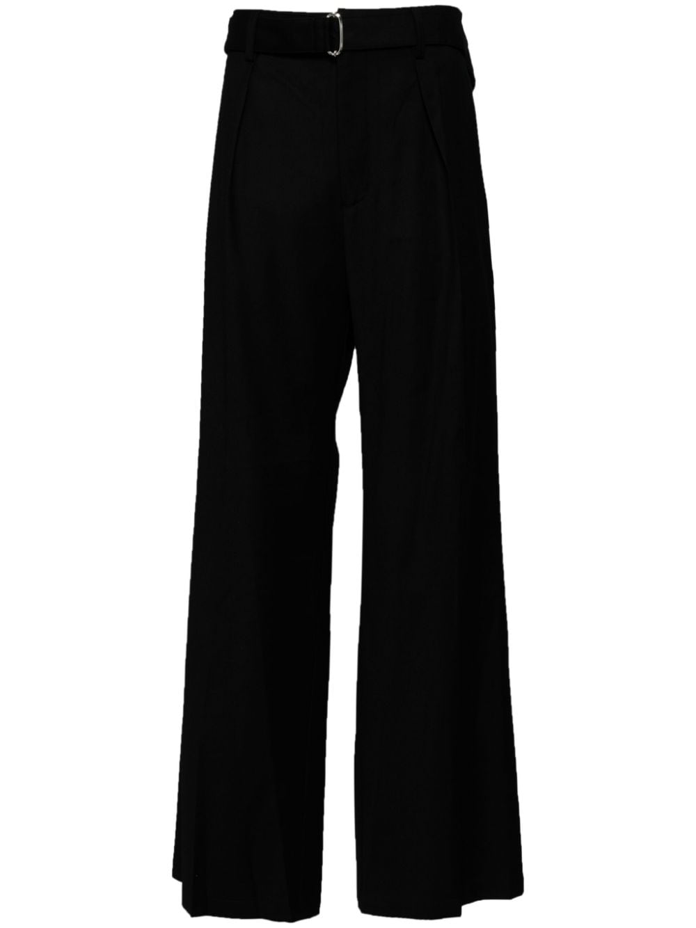 Shop Attachment Detachable-belt Straight-leg Trousers In Schwarz