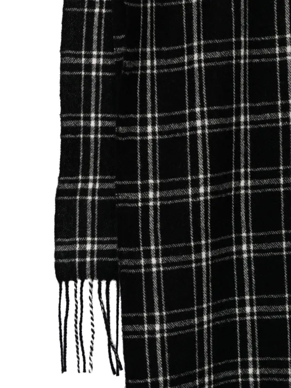 Undercover Checked Scarf | Black | FARFETCH JO