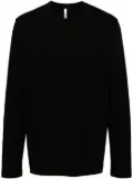 Attachment long-sleeved cotton T-shirt - Black