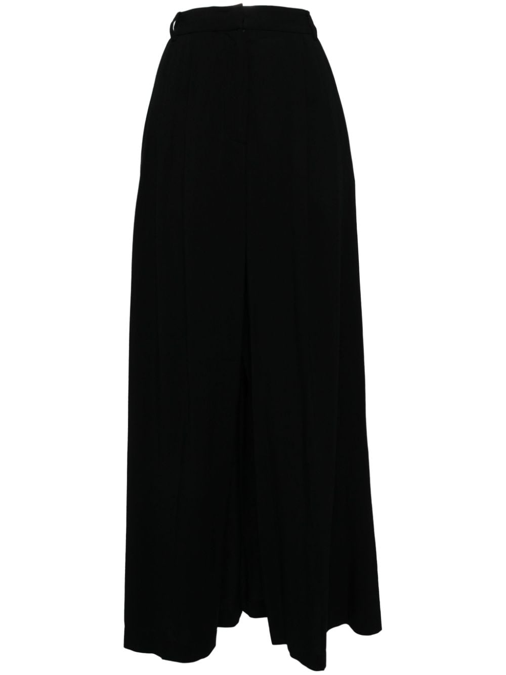 pushBUTTON pleated A-line skirt - Nero