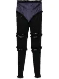 pushBUTTON laced skinny trousers - Black