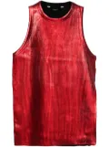 pushBUTTON metallic-effect tank top - Red