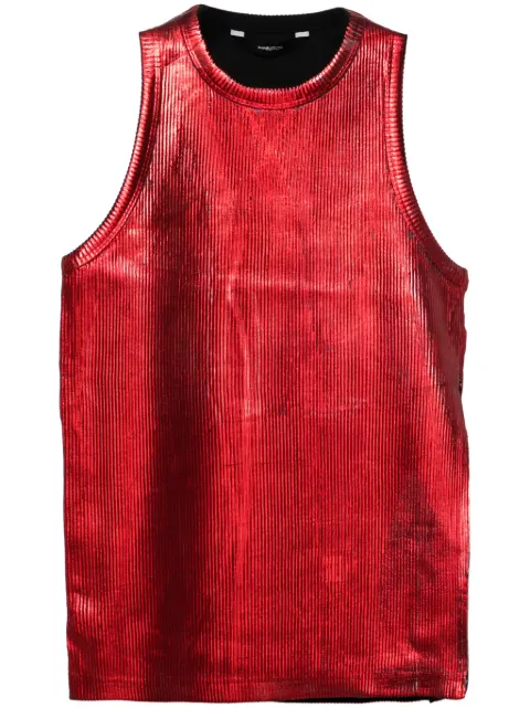pushBUTTON metallic-effect tank top