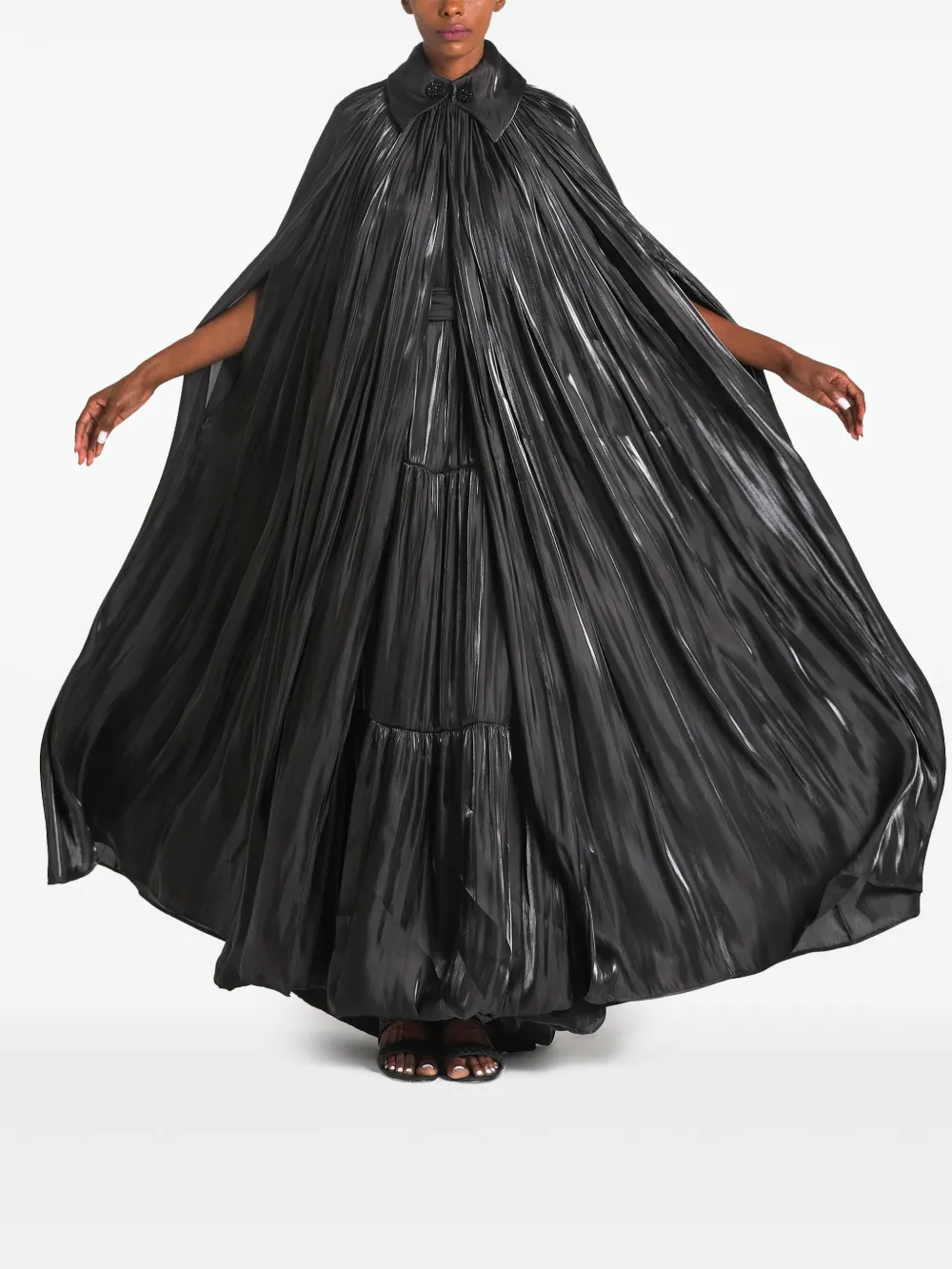 Baruni pleated cape - Zwart
