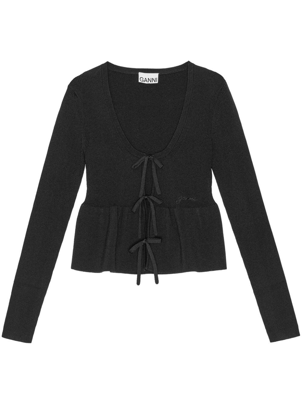 tie fastening long sleeve cardigan