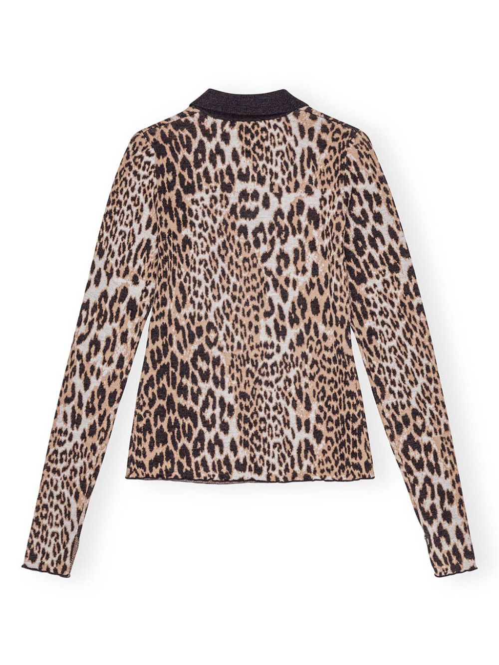 GANNI leopard print long sleeve top Women