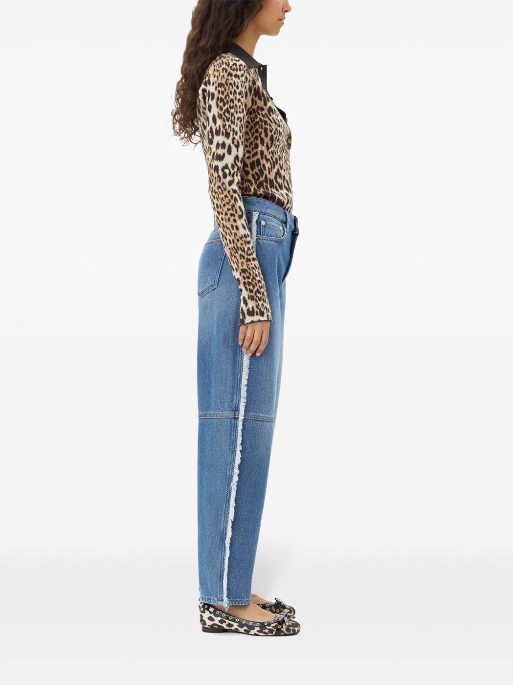 GANNI leopard print long sleeve top Women