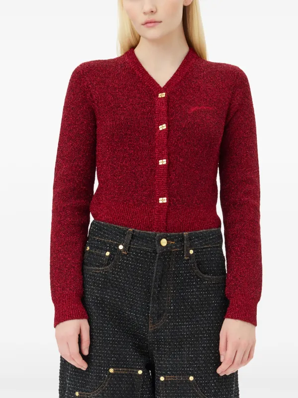 GANNI ロングスリーブ カーディガン | レッド | FARFETCH JP