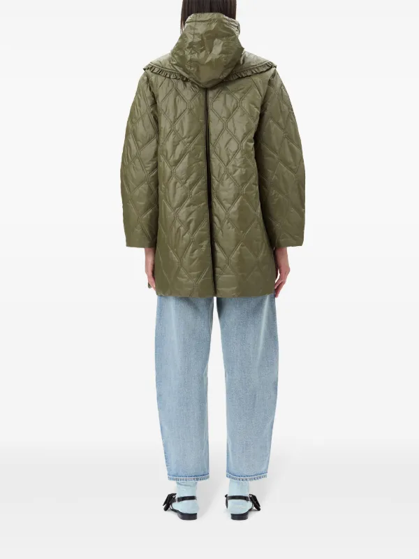 ダウンジャケット・コート Ganni Quilted Puffer Coat GANNI Quilted Zipped Puffer Jacket | Green | FARFETCH