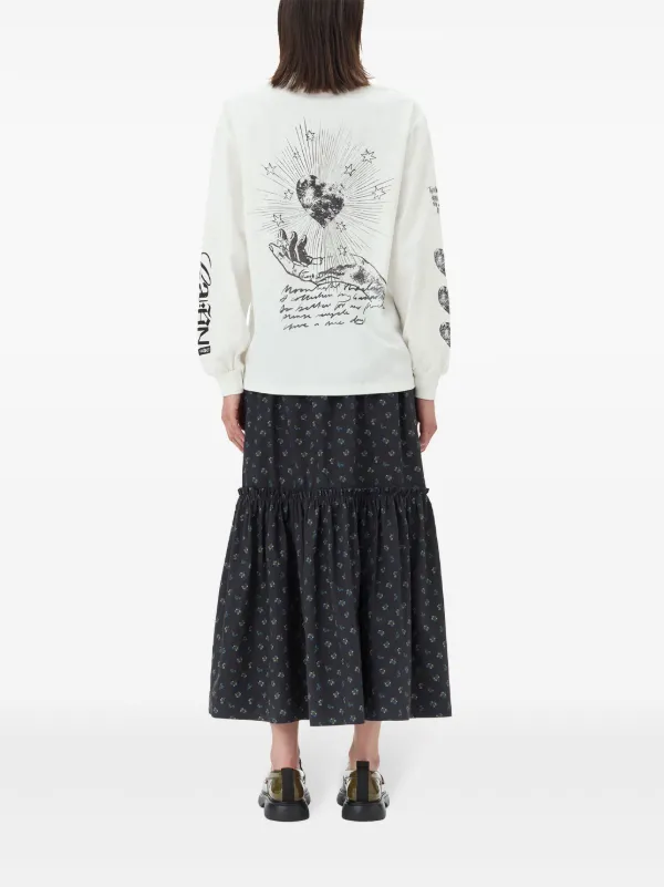 GANNI logo-print T-shirt | White | FARFETCH