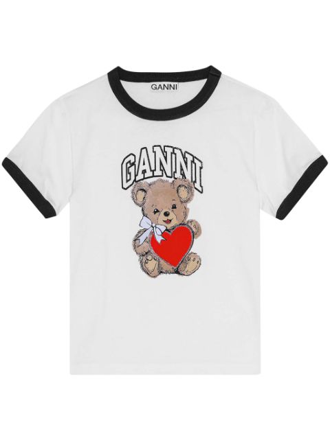 GANNI logo-print T-shirt Women