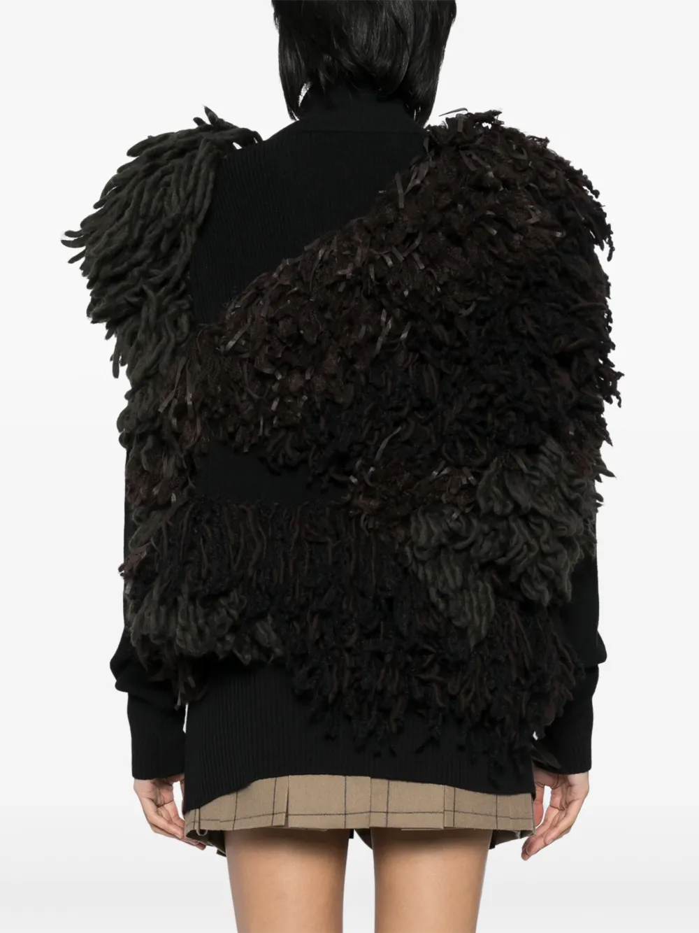 sacai Vest verfraaid met imitatiebont Groen
