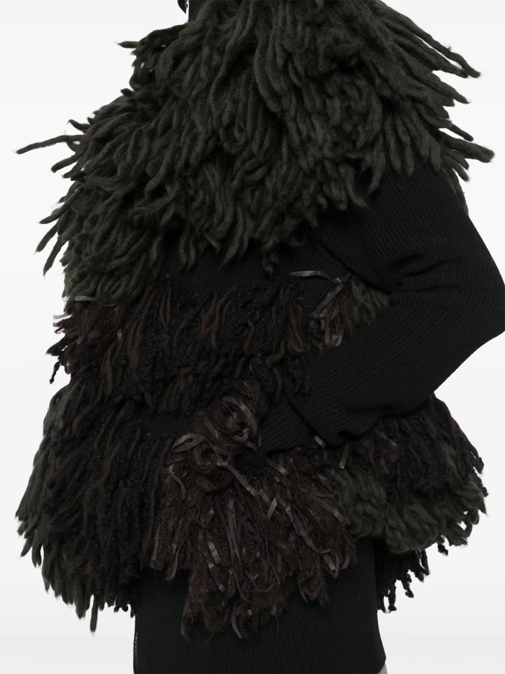 sacai Vest verfraaid met imitatiebont Groen