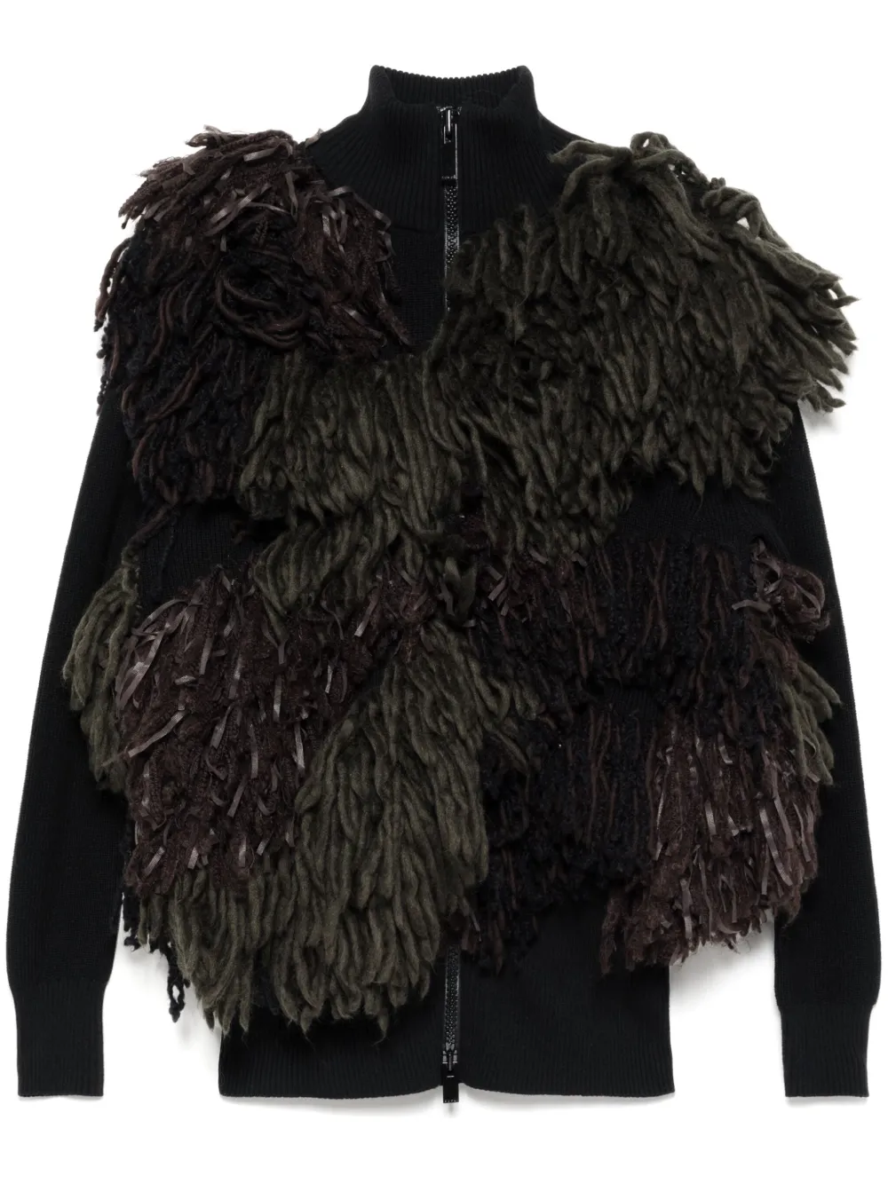 sacai エコファートリム カーディガン - グリーン sacai エコファートリム カーディガン - グリーン
