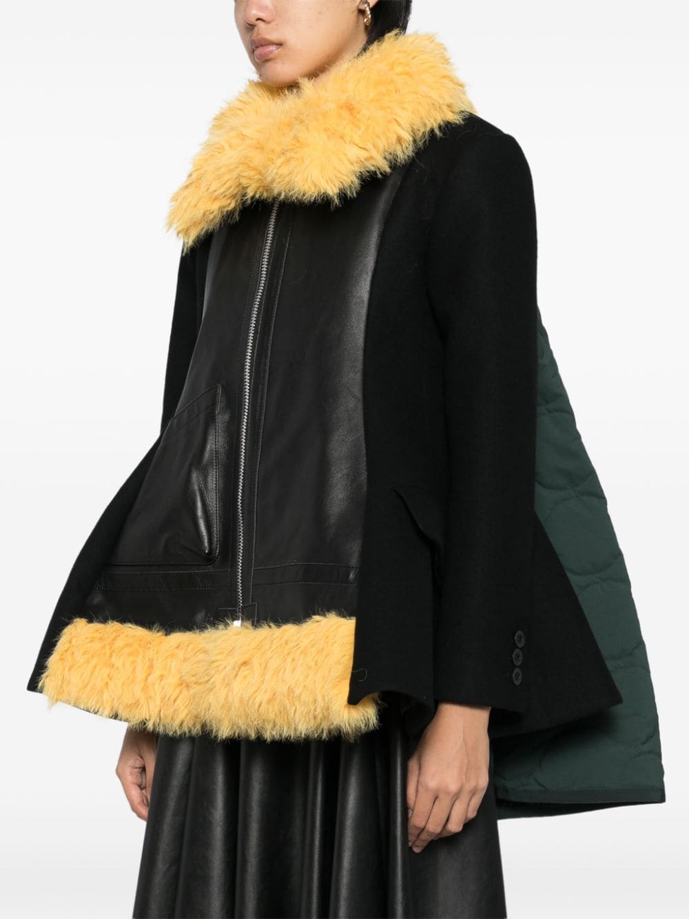 Shop Sacai Panelled Jacket In Black