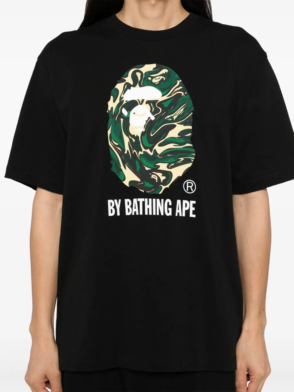 A BATHING APE T-shirt met logoprint Zwart