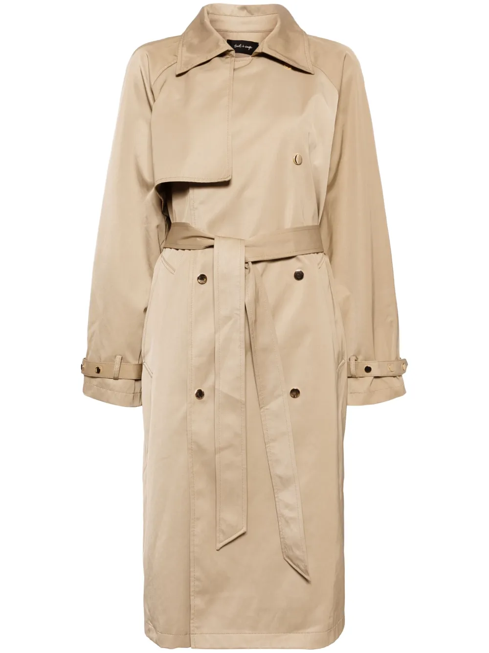 Shop Tout A Coup Double-breasted Trench Coat In Neutrals