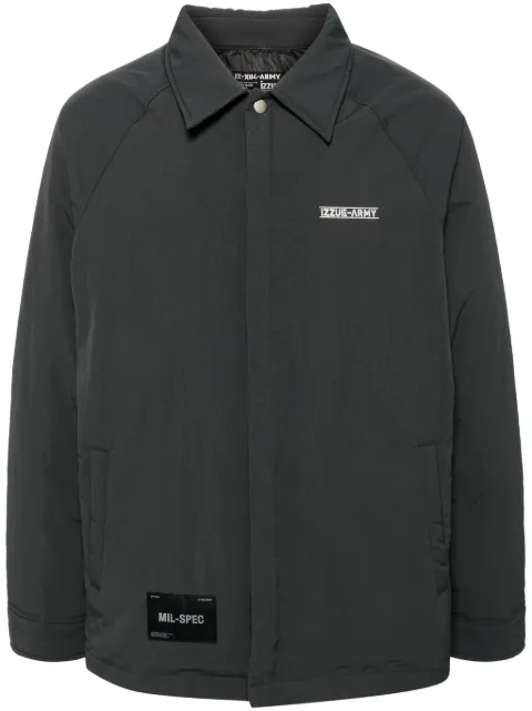 izzue logo-embroidered down jacket