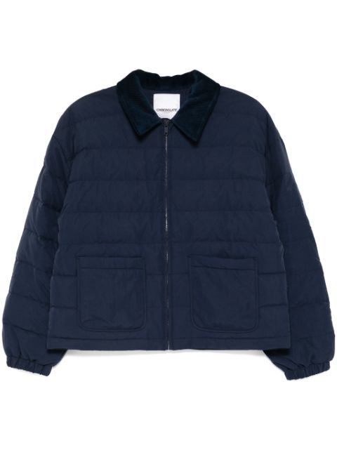 CHOCOOLATE corduroy-collar puffer jacket