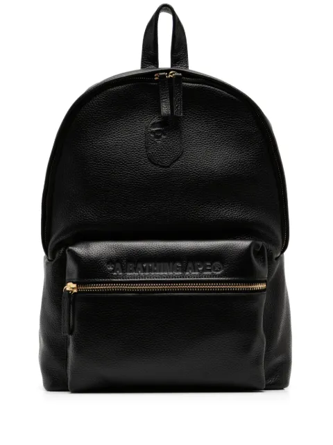 Leather bape backpack store