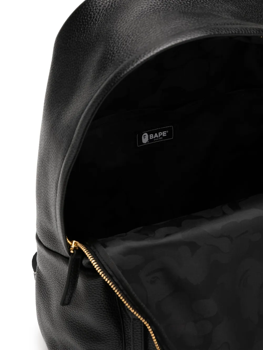 A BATHING APE Leather Backpack Black FARFETCH AO