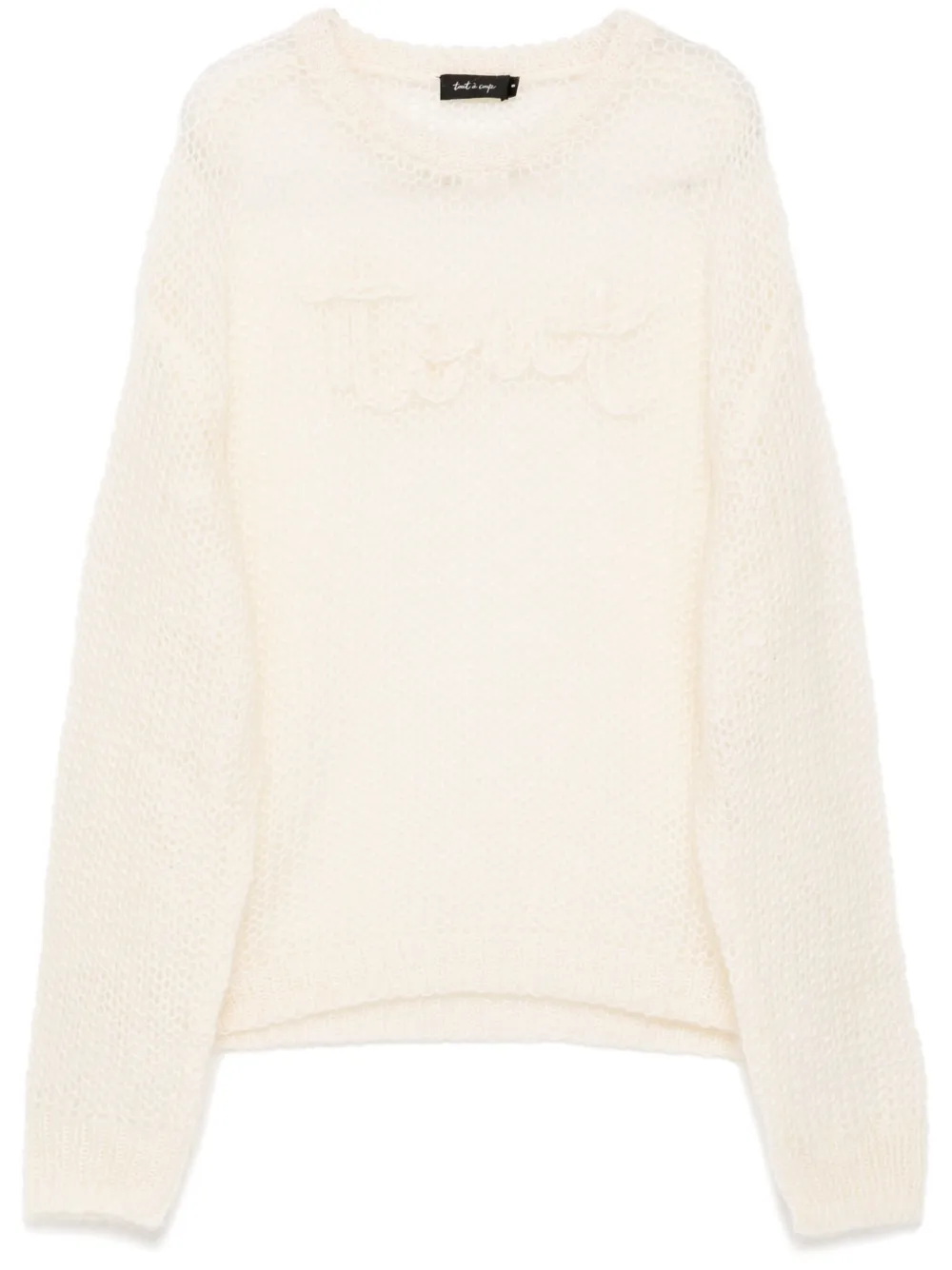 Shop Tout A Coup Embroidered Logo Jumper In Neutrals