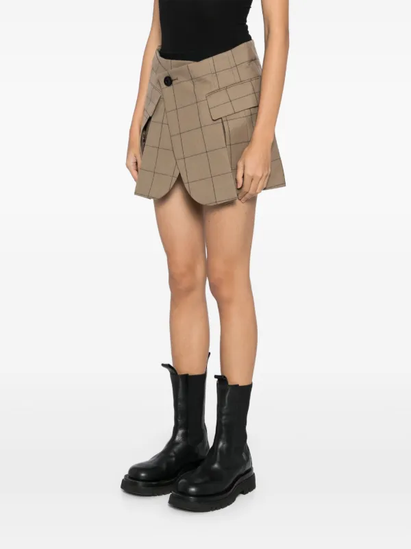 sacai 2014-15AW チェックプリーツ レイヤードスカート Size1