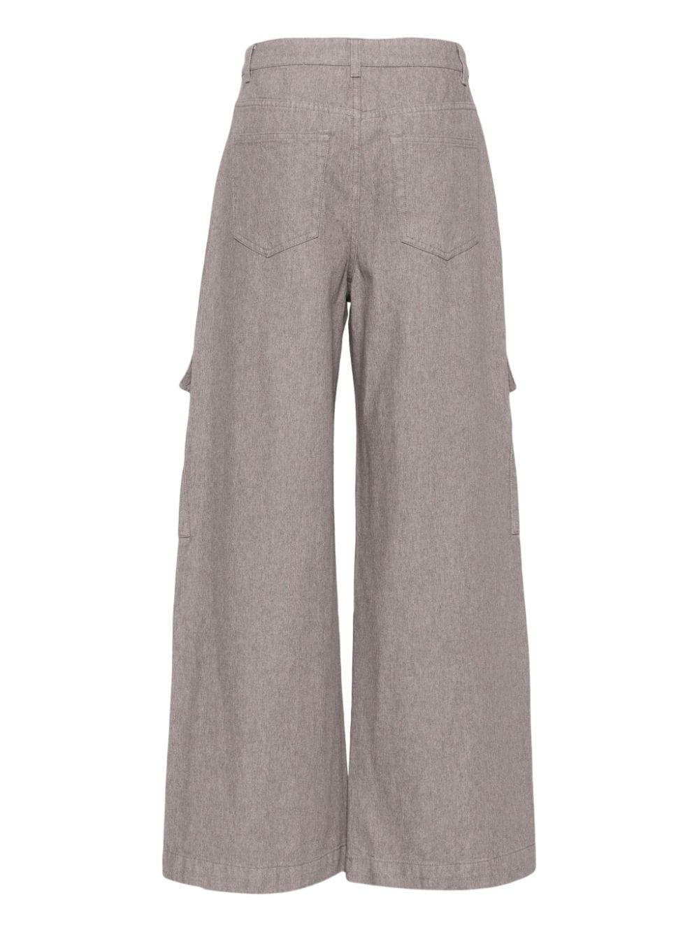 Shop Tout A Coup Wide-leg Cargo Pants In Grey