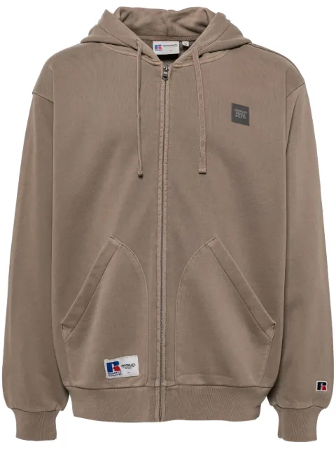 CHOCOOLATE X Russell Athletic logo zip fastening hoodie