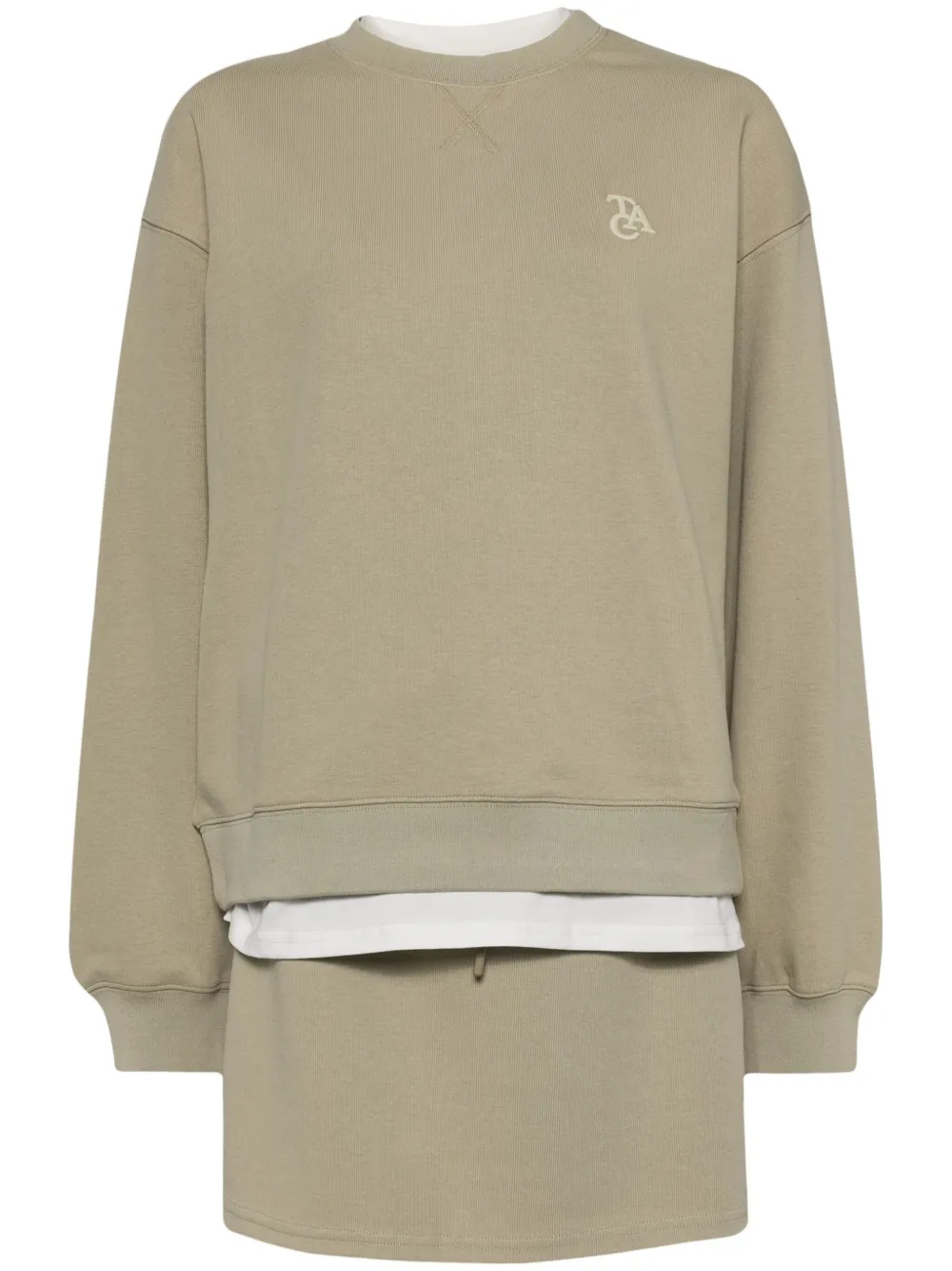 Shop Tout A Coup Layered Design Sweatshirt Set In Neutrals