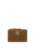 Miu Miu logo-lettering wallet - Brown