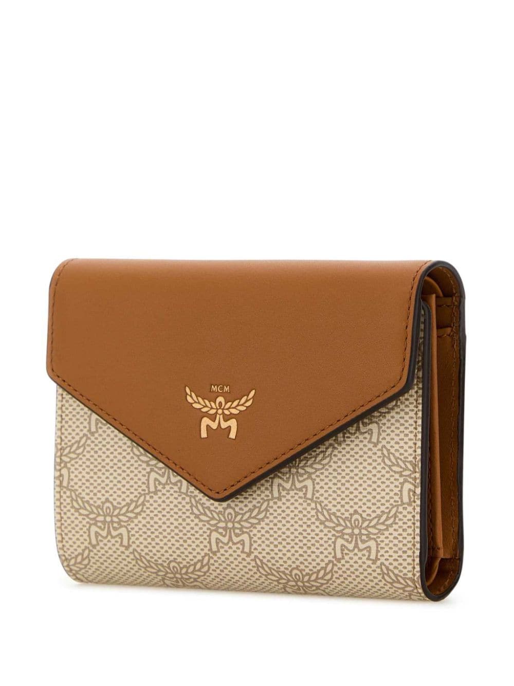 Shop Mcm Printed Canvas Wallet In Neutrals