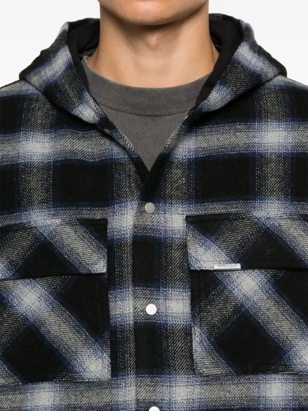 Represent Checked Jacket | Blue | FARFETCH