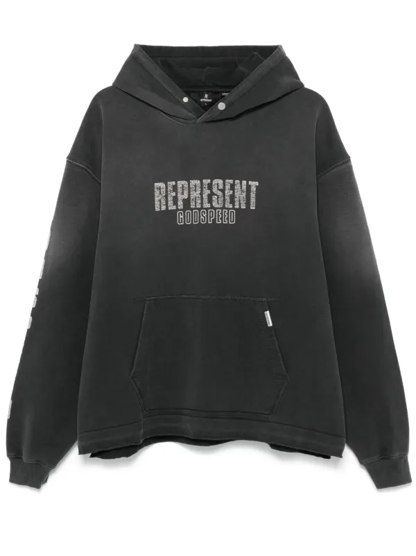 関税送料込【FEAR OF GOD】ロゴプリントパーカー Represent Godspeed パーカー | グレー | FARFETCH JP