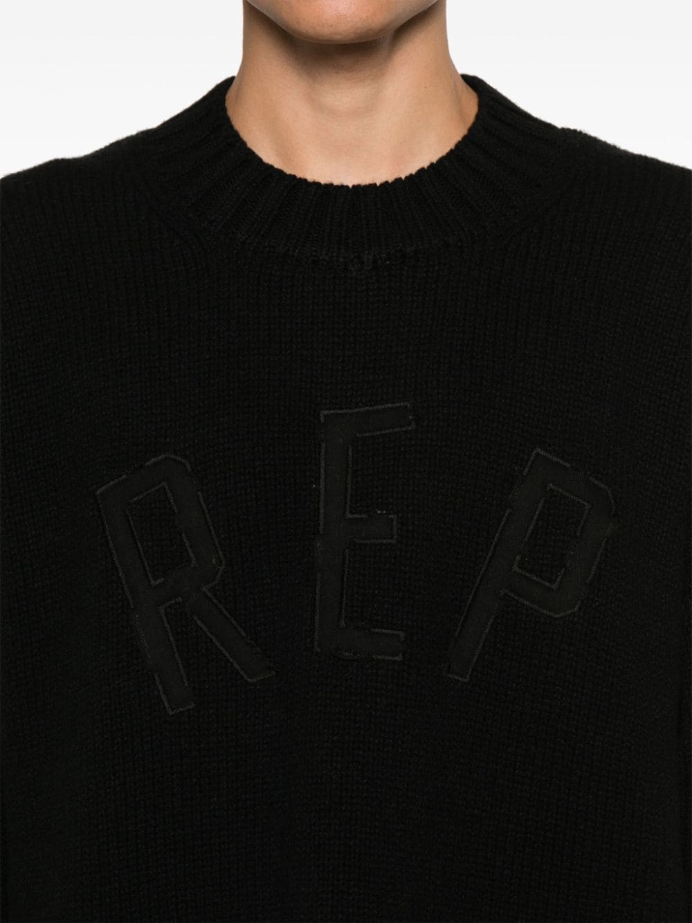 Shop Represent Rep-appliqué Sweater In Black