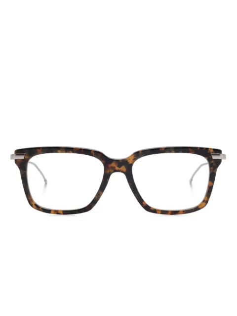 Thom Browne Eyewear lentes con armazón cuadrada estilo carey