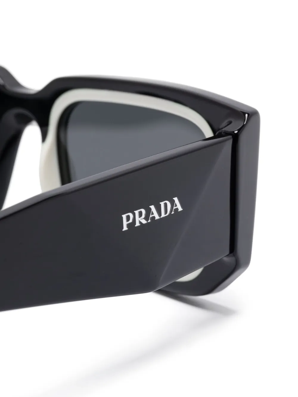 Prada Eyewear Zonnebril met rechthoekig montuur Zwart