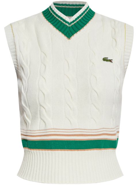 Lacoste logo-embroidered cable-knit top Women