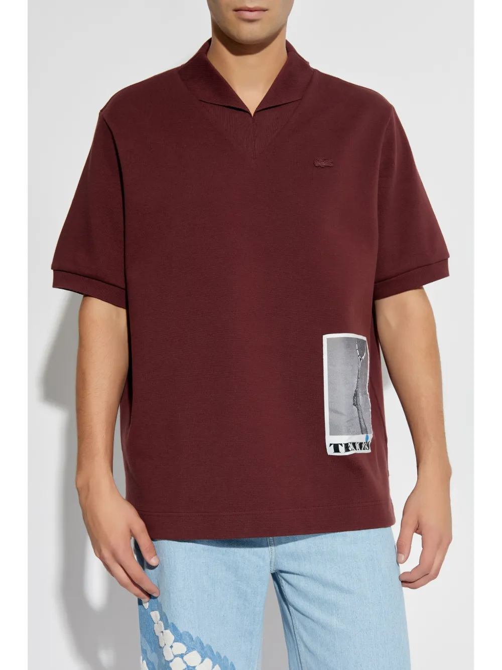 Lacoste Poloshirt met geborduurd logo Rood