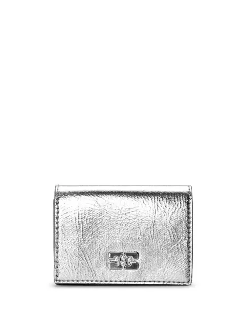 Porte-cartes Bou à effet métallisé - GANNI - Modalova