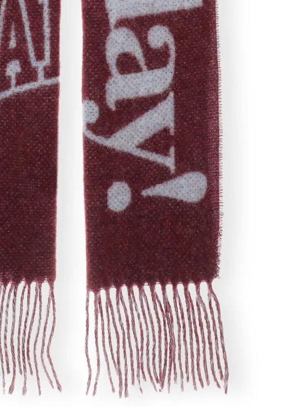 GANNI Please Recycle Scarf | Red | FARFETCH