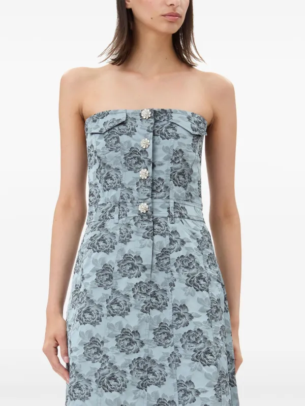 GANNI Botanical ドレス | ブルー | FARFETCH JP