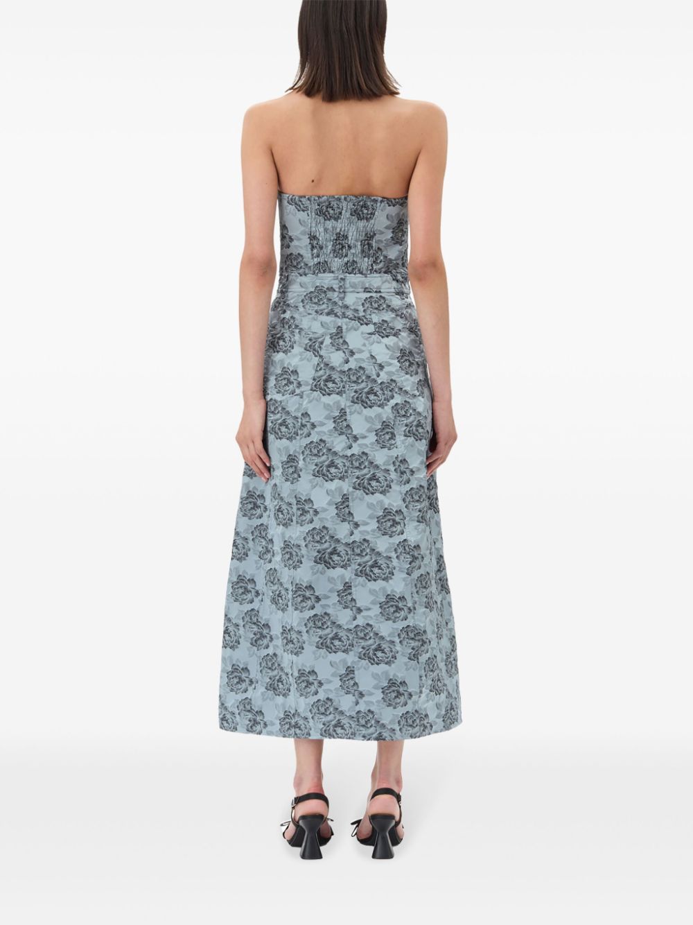 GANNI Midi-jurk met jacquard Blauw