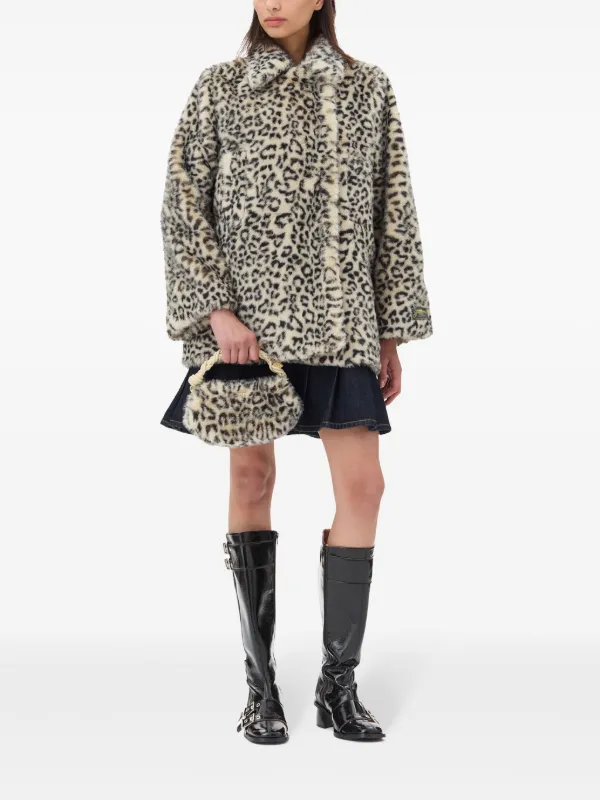 GANNI faux-fur Jacket | Neutrals | FARFETCH