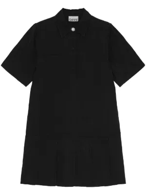 GANNI ストライプ ミニシャツワンピース | ブラック | FARFETCH JP